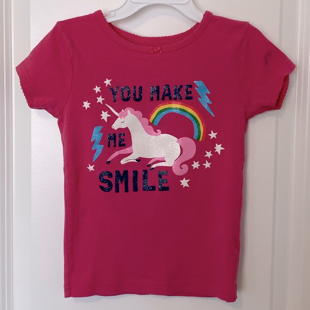 Carter’s Pink Unicorn Short Sleeve Shirt | Size 6
